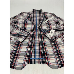 New Paisley & Gray Blazer Button Up Plaid Multicolor 42R Men's A82 Was$ 250